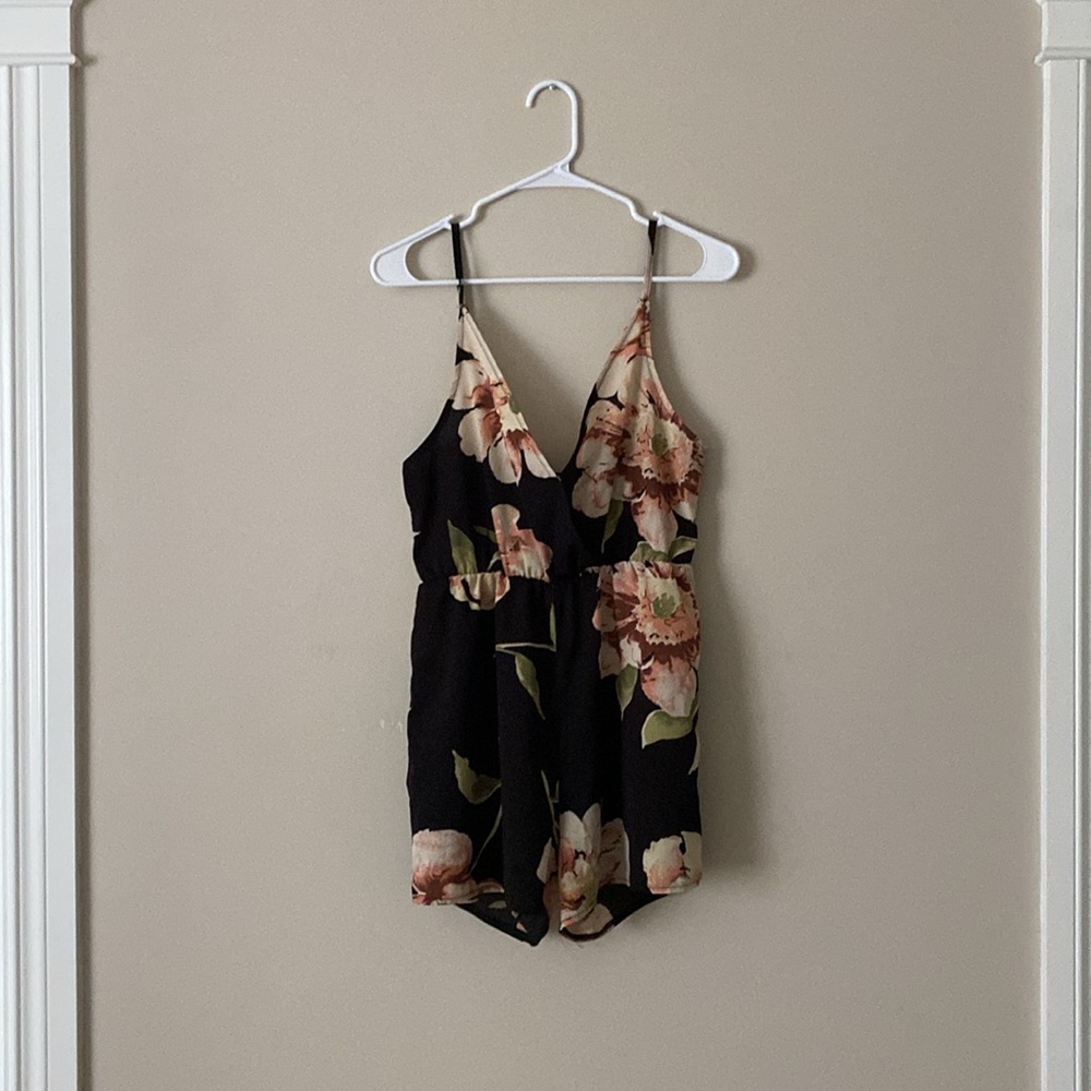 Floral Flower Neutral Color Romper